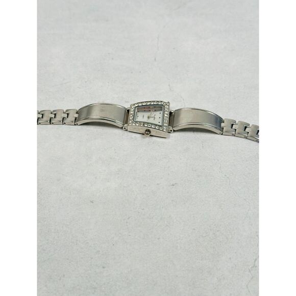 Pieue Nicol Watch Womens 26mm Rhinestone Bezel Silver Tone Unique New Battery - Picture 7 of 11